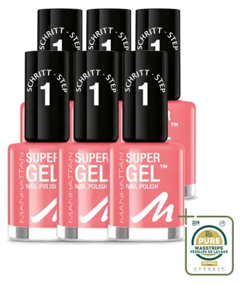 Produktbild von 6 x MANHATTAN Super Gel Nagellak - 240 Pop Princess Pink - 12 ml - Vorratspackung - 6 Stücke