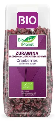 ŻURAWINA SŁODZONA CUKREM TRZCINOWYM BIO 100 g - BIO PLANET
