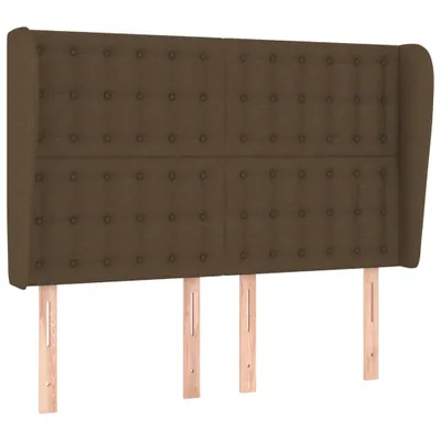 Obrázek produktu pro vidaXL Čelo postele s ušima tmavě hnědé 147x23x118/128 cm Látka