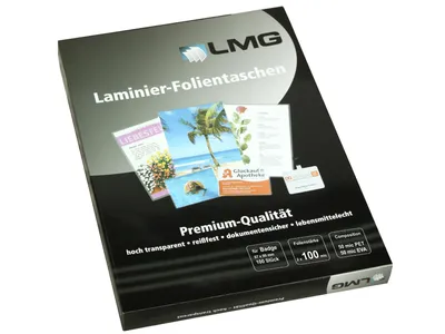 Produktbild von LMG LMGBA-100 100x Laminierfolien glänzend für Ausweisformat