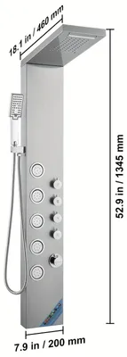 Produktbild von Duschset - Duschpaneel - Duschsäule - Regendusche - Handbrause - Edelstahl