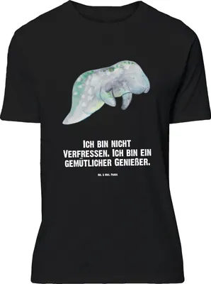 Produktbild von Mr. & Mrs. Panda Größe XL T-Shirt Seekuh Chillen - Schwarz - Geschenk, Meer, Shirt, Zucker, Süßigkeiten, Abnehmen, Diät, Essen, Tshirt, mit Spruch