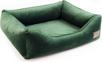 Obrázok produktu pre Prémiový pelech pre psov | Veľkosť 1: 63 x 55 x 19 cm | Pelech pre psy alebo mačky | Pohovka pre psa, vankúš pre psa, ležadlo pre psa Velvet Green S