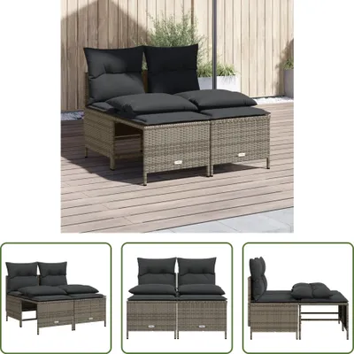 Produktbild von The Living Store 4-tlg. Garten-Sofagarnitur mit Kissen Grau Poly Rattan