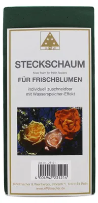 Steckschaum für Frischblumen, 23 x 11 x 7,5 cm, grün, 1 Stück