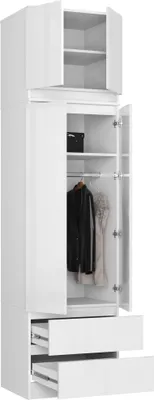Produktbild von Funktionaler Kleiderschrank S60 mit Aufsatz und 2 Schubladen