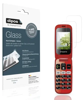Produktbild von 2x Schutzfolie für Emporia One - Anti-Shock 9H Folie dipos Glass Kunststoffglas
