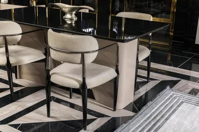 Produktbild von Hochwertig Stuhl Beige Design Wohnzimmer Esszimmer Holz Stühle Polster Möbel