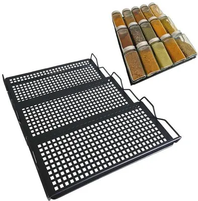 Zdjęcie produktu dla Organizer do szuflad kuchennych, czarny, stalowy, poziomy