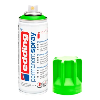 Immagine prodotto di edding 5200 Permanent Spray - verde neon opaco - 200 ml - Vernice acrilica per dipingere e decorare vetro, metallo, legno, Vetroceramica, plastica, tela - Vernice spray, spray acrilico, colore spray