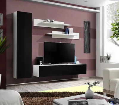 Image de Luxe Meuble-paroi Designer TV Stand Sideboard Aménagement Salon 4pcs Set