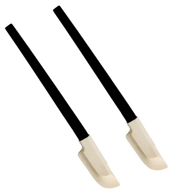 Produktbild von 2-teiliges schwarzes Silikonspatel-Set, Teigschaber, Silikonspatel mit Holzgriff, schmaler Teigschaber, Mini-Silikonschaber, Schaberlöffel, zum Backen, Mischen, Kochen und Rühren