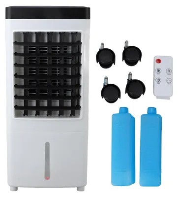 Produktbild von Verdunstungskühler-Ventilator mit 3 Geschwindigkeitsstufen, Fernbedienung und Energiesparfunktion – für den Heimgebrauch (EU-Stecker, 220 V)