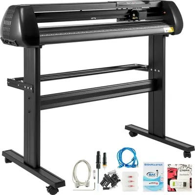 Immagine prodotto di SucceBuy Taglierina per vinile da 28 pollici | Semplice plotter con cavalletto | Potenza e velocità regolabili | Realizzazione di insegne | 110 V | Robusta struttura in metallo | Nero