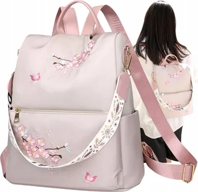 Immagine prodotto di Zaino da donna - Urban chic - Versatilità elegante - Design sportivo - Funzionalità organizzata - Spaziosità - Motivo floreale