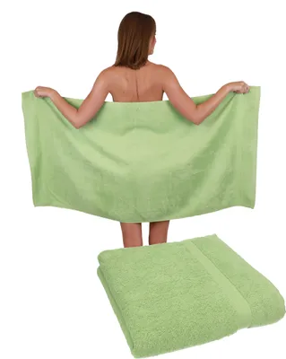 Produktbild von Betz 2 Stück Duschtücher 70 x 140 cm PREMIUM 100% Baumwolle Liegetuch Strandtuch   Farbe: apfelgrün