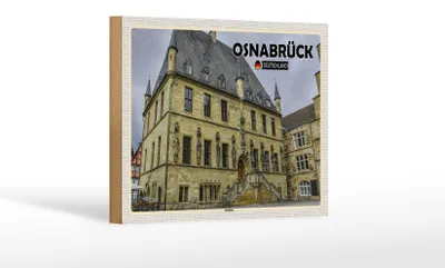 Produktbild von Holzschild Städte Osnabrück Rathaus Architektur Dekoration 18x12 cm