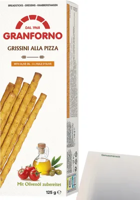 Produktbild von Knusprige Grissini Pizza mit Olivenöl (125g Packung) + usy Block