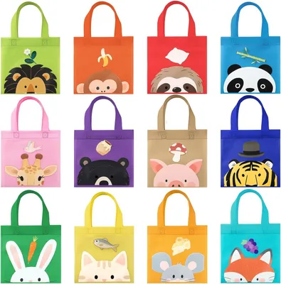 Imagen del producto de Bolsitas de regalo para fiestas infantiles - Set de 12 - Tema: Safari en la selva