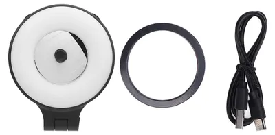 Obrázok produktu pre Svetlo na selfie pre telefón s otvorom na skrutku 1/4 palca, magnetické, plynulé stmievanie, 2500 až 8500 K, prenosné osvetlenie pre živé fotografovanie, čierne