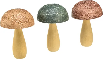 Produktbild von Holzpilze Deko Herbstdeko Tischdeko 11×7,5cm 3er Set, 3 Stück