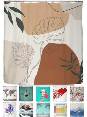 Produktbild von Schimmelresistente Duschvorhang, 180x200 cm, mit Boho-Muster