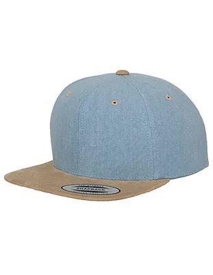 Produktbild von Urban Classics Chambray-Suede Snapback Trucker Cap Retro, Farbe: Blue/Beige
