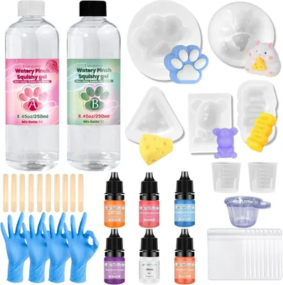 Productafbeelding van Squishy Set van vloeibare siliconen - Set voor het maken van squishy van vloeibare siliconen - Verhouding 1:1 AB