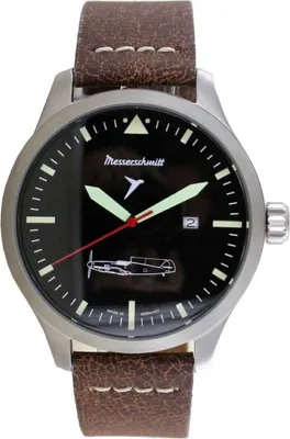 Produktbild von Aristo Herren Messerschmitt Uhr Fliegeruhr ME109-47 Leder Vintage