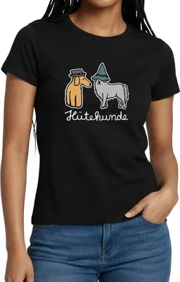 Produktbild von Spreadshirt Hütehunde Hunde Mit Hut Wortspiel Frauen T-Shirt, L, Schwarz