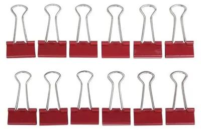 Produktbild von MAUL Foldback-Klemmer mauly® Federstahl Metall 12 Stück 19 mm rot