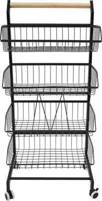 Produktbild von Küchenwagen, mobile Aufbewahrungslösung, verstellbare Organisation, schwarz