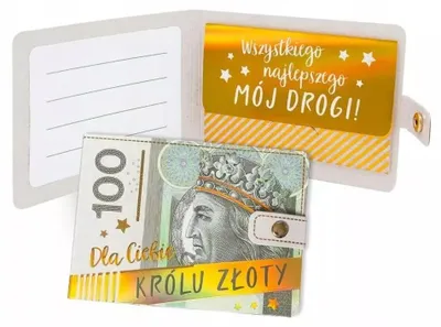 Immagine prodotto di Portafoglio "Per te, re" con banconota da 100 zł in oro - Kukartka