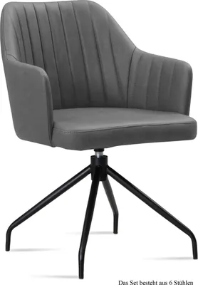 Produktbild von Armlehnstuhl drehbar (6er-Set) Dorena 58x81x60 Schwarz/Grau