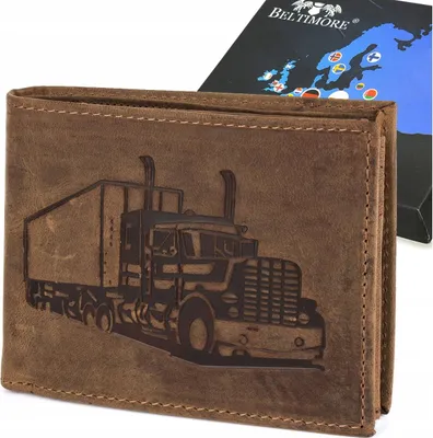 Produktbild von Herren-Geldbörse aus Leder mit RFID-Schutz, Vintage-Braun, groß, horizontal, geräumig, Truck-Stil