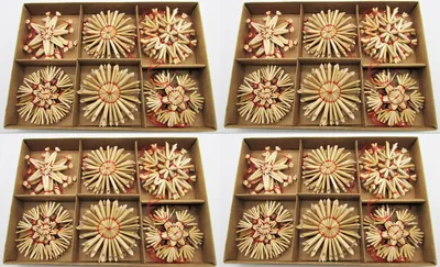 Produktbild von 90 Strohsterne Weihnachtsanhänger Christbaumschmuck