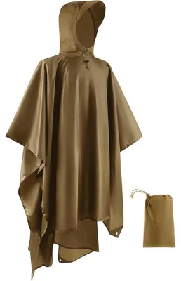 Productafbeelding van Regenponcho, dames en heren, 3-in-1, multifunctioneel, waterdicht, ademend, marineblauw, one size