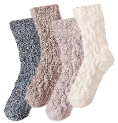 Immagine prodotto di Calzini caldi da donna, 4 paia, spessi, termici, invernali, in morbida lana, antiscivolo, taglia 39-42