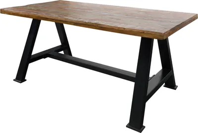 Immagine prodotto di MASSIVMOEBEL24 | tavolo da pranzo in legno di Legno riciclato 160x90x76 multicolore laccato INDUSTRIAL #84