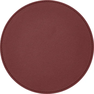 Produktbild von Mauspad Rund Echtes Leder Bordeaux Rot cm 23x23 - Mousepad Handwerkliche Nähte - Hergestellt in Italien