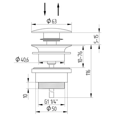 Produktbild von AVENARIUS Design-Schaftventil rund; DN 32, mit Verschluß, Aktionsmod., Linie Univ.