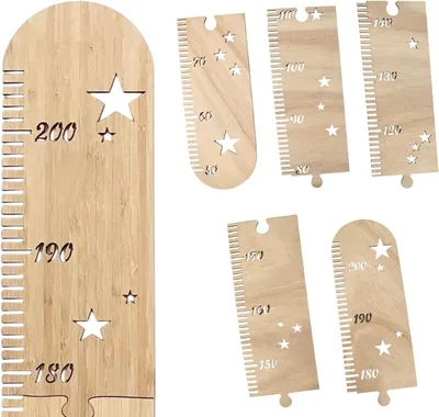 Produktbild von Wachstumstabelle aus Holz zur Wandmontage für Kinder, abnehmbares Hängelineal, Schlafzimmerdekoration