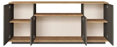 Immagine prodotto di Cisliano - Credenza, 180x45x75h cm Nero Antracite, 3 Ripiani