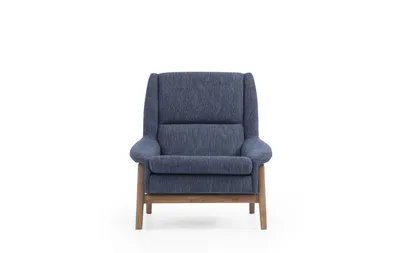 Produktbild von Sessel Ohrensessel Sitzer Cocktailsessel Stoff Wohnzimmer Modern Blau