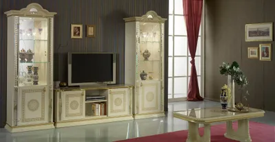 Produktbild von Barock Stil Wohnwand Venus in Beige/Gold