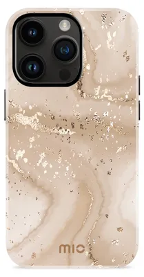 Produktbild von MIO iPhone 14 Pro MagSafe Hülle Hardcase Backcover - Gold Marble