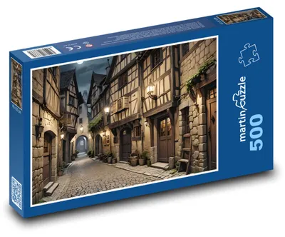 Zdjęcie produktu dla Puzzle 500 Średniowieczne kamienne domy - martinpuzzle