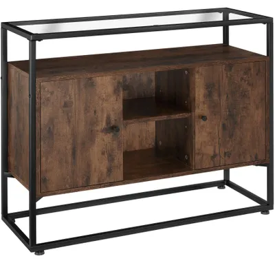 Image de Buffet Oldham 100 x 38 x 80,5 cm - Bois foncé industriel, rustique