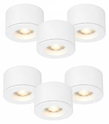 Produktbild von 6er Set LED Einbaustrahler Weiß – dimmbar – IP44 – Malmbergs MD-29 – Einbau & Aufbau – ultra flach
