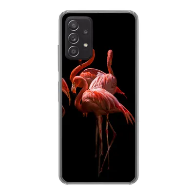 Produktbild von MuchoWow® Handyhülle Schutzhülle Hülle für Samsung galaxy a73 Flamingos - Vögel - Federn - Schwarz Silikon Softcase Handy Hülle - Handyhülle